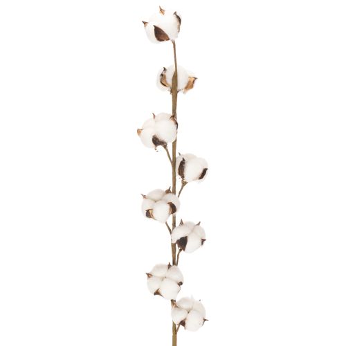 Artificial cotton branch with 8 real flowers, 78cm