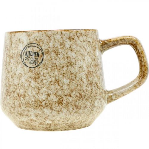Floristik24 Stoneware cup mug with handle brown, beige 9.5cm 2pcs