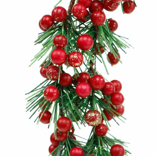 Floristik24 Berry wreath artificial green, red glitter Ø18cm