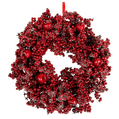 Floristik24 Berry wreath Ø 36cm, sweetened red