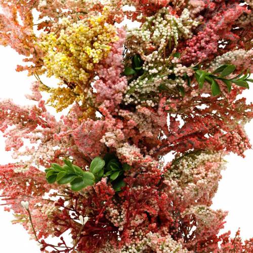 Floristik24 Artificial flowers wreath heather wreath pink silk flowers