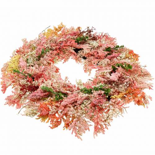 Floristik24 Artificial flowers wreath heather wreath pink silk flowers