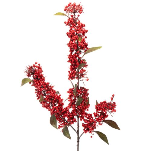 Artificial branch with red berries and leaves, 96cm buy online | Floristik24.ie