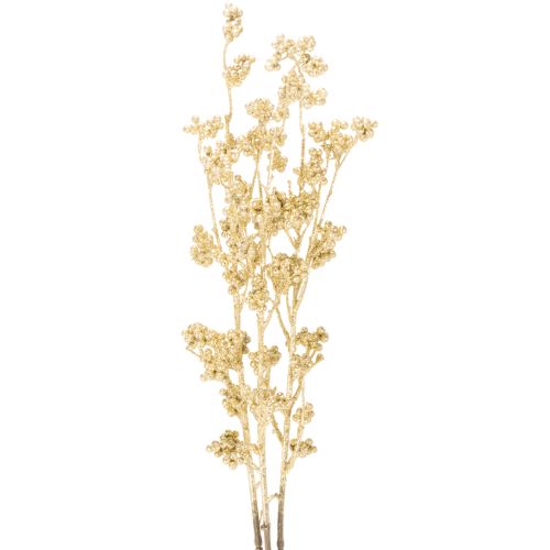 Artificial berry branch decoration, gold, 70cm, 3 pieces buy online | Floristik24.ie