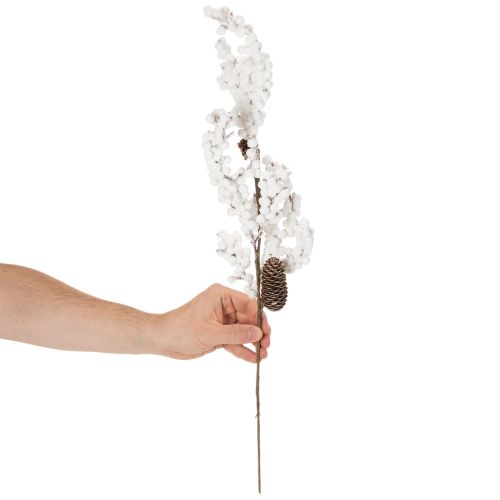 Artificial branch winter decoration with berries and cones 60cm | Floristik24.ie