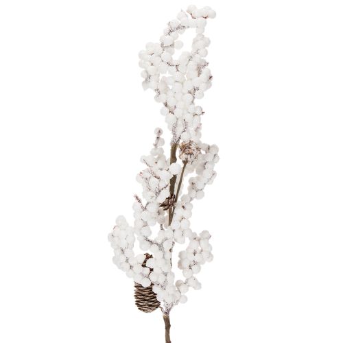 Artificial branch winter decoration with berries and cones 60cm | Floristik24.ie