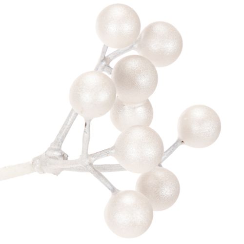 Artificial white berry branch, decoration/craft supplies, 52cm | Floristik24.ie