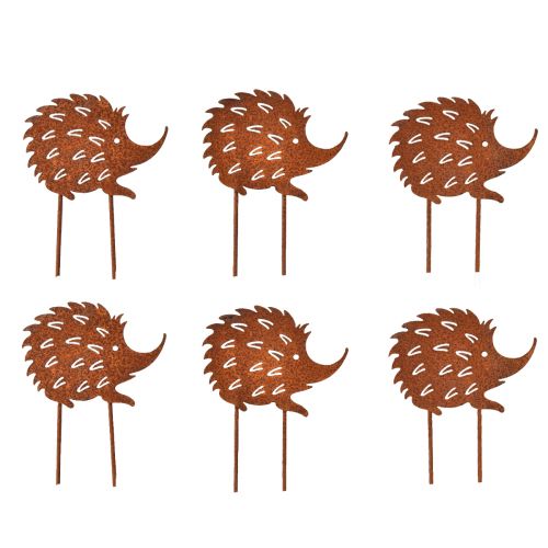 Product Bed plug hedgehog rust metal patina 10x8.5cm 6 pcs