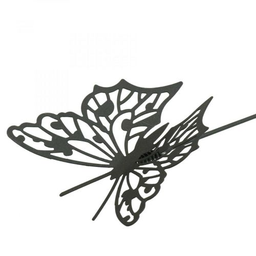 Flower plug metal butterfly black 10.5×8/44cm 3pcs