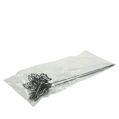 Floristik24 Flower Pin Metal Butterfly Black 10.5×8/44cm 3 pcs