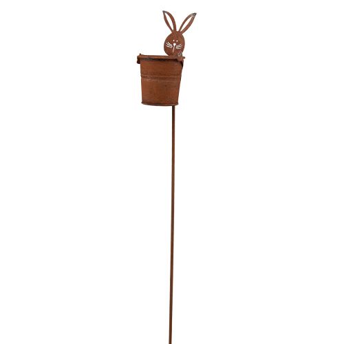 Product Bed plug rust bunny with bucket planter vintage 5x11cm