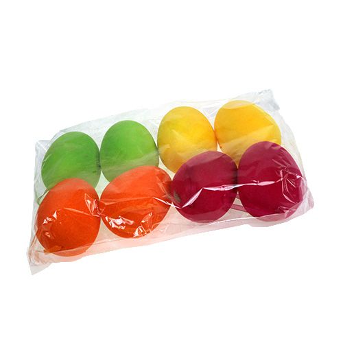 Floristik24 Flocked decorative eggs 12cm 8 pcs