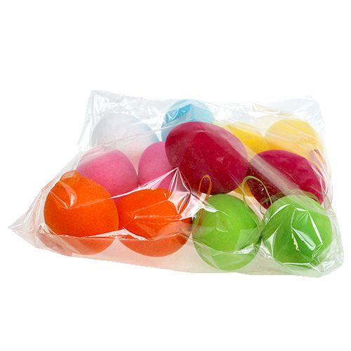 Floristik24 Flocked Decorative Eggs 10cm 12 pcs