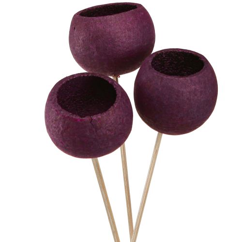 Floristik24 Bell Cup on a stem dry decoration funeral floristry wine red 15 pcs