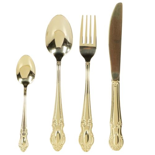 Gold cutlery set, 16 pieces,