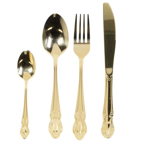 Gold cutlery set, 16 pieces,