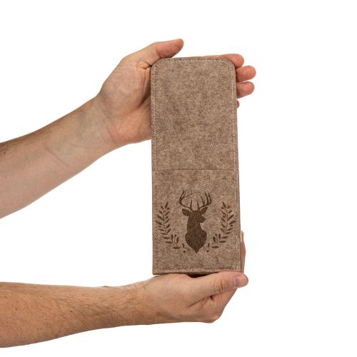 Cutlery pouch with deer motif, made of felt, 26cm, 4 pieces | Floristik24.ie