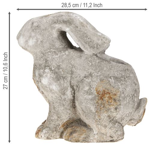 Product Concrete decorative rabbit flowerpot Easter antique grey H27cm