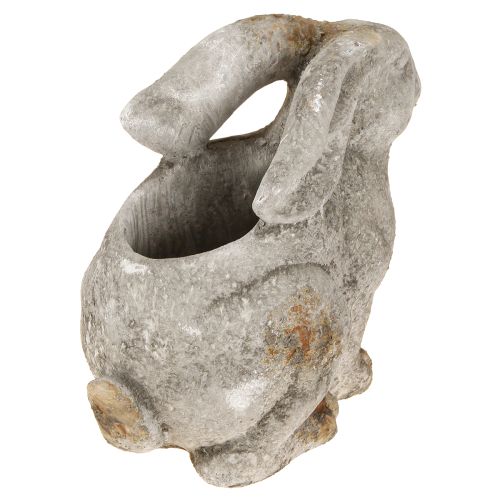 Product Concrete decorative rabbit flowerpot Easter antique grey H27cm