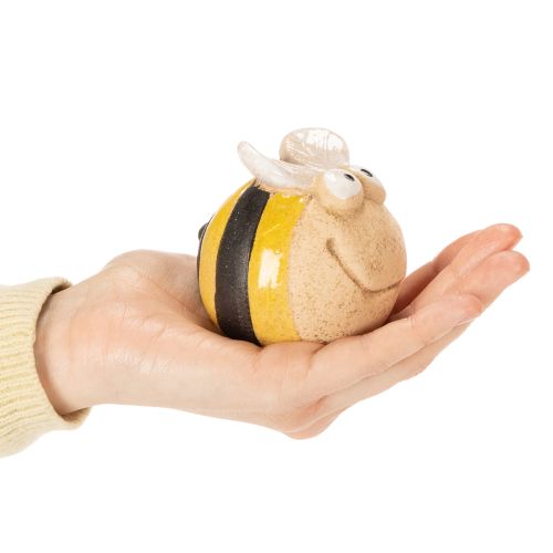 Product Ceramic bee figurine for detailed accents on windowsills or in living areas, 7cm, 3 pieces