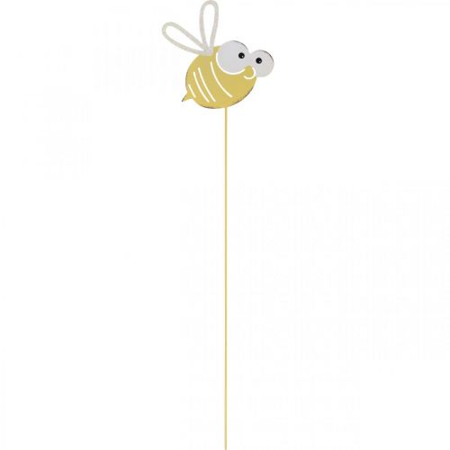 Product Bee as plug, spring, garden decoration, metal bee yellow, white L54cm 3pcs