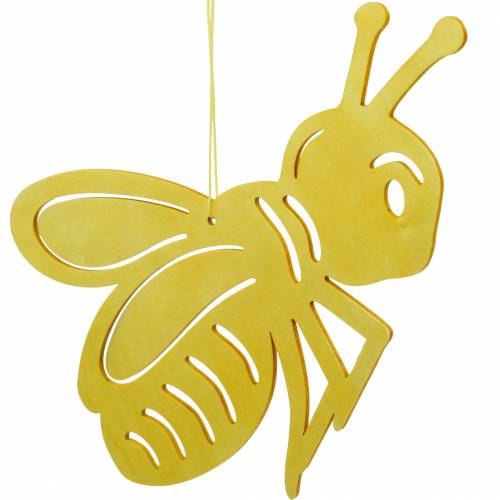Floristik24 Wooden figure bee, spring decoration, honeybee to hang up, decorative insect 6pcs