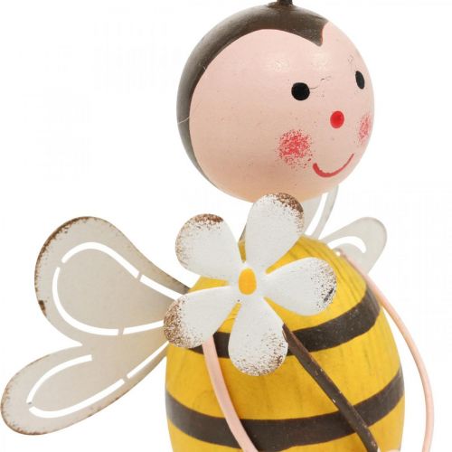 Floristik24 Decoration Bee with Flower Decorative Figure Summer Decoration H21cm 2 Pcs