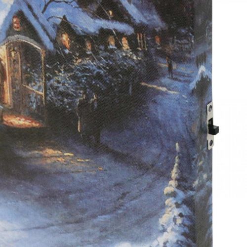 Floristik24 LED mural winter landscape with church 38×28cm For battery