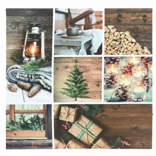 Floristik24 LED mural Christmas brown LED decoration 38 × 38cm For battery