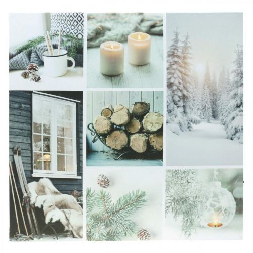 Floristik24 LED mural Christmas rustic white 38 × 38cm For battery