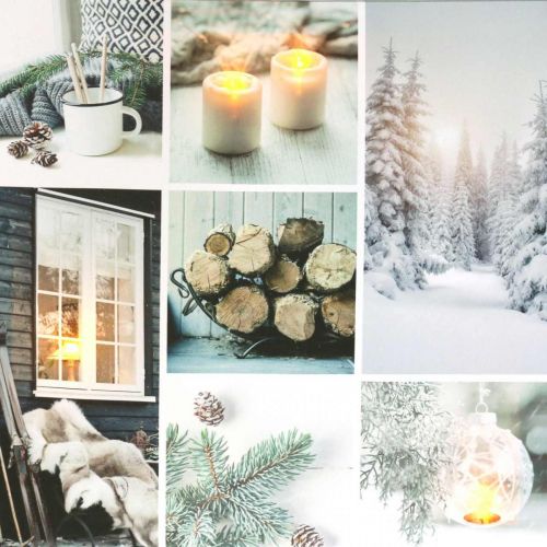 Floristik24 LED mural Christmas rustic white 38 × 38cm For battery