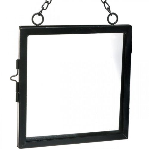 Floristik24 Picture frame for hanging metal and glass black 18x19cm