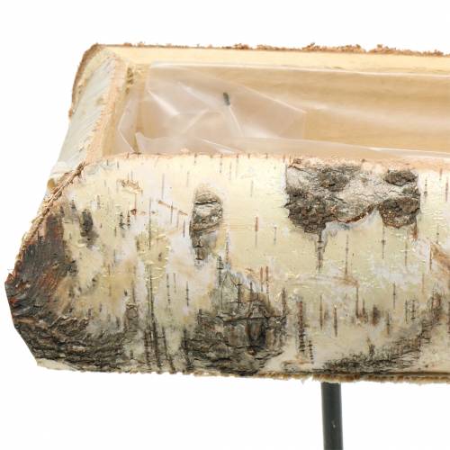 Floristik24 Birch planter with metal base 35x12cm H27cm