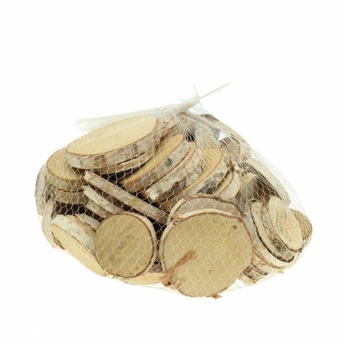 Product Birch slices with bark Ø8cm 1kg table decoration