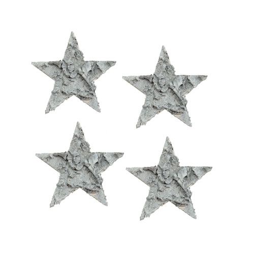 Product Scattered birch star whitewashed Ø4cm 80p