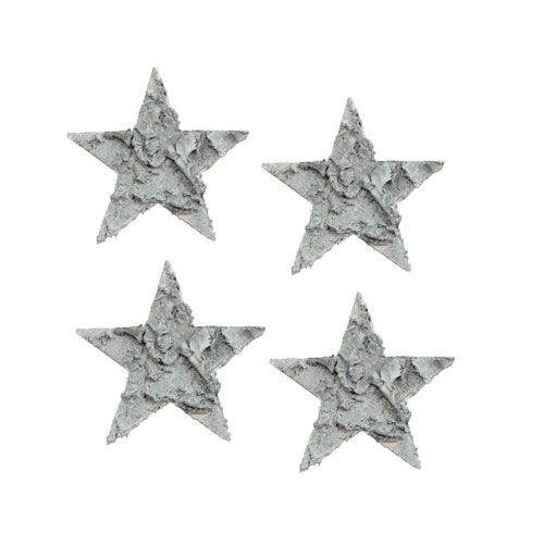 Floristik24 Scatter decoration birch star whitened Ø4cm 80 pcs