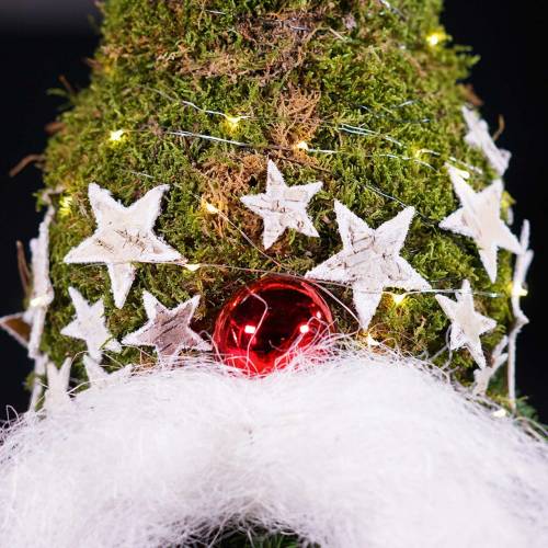 Product Birch stars natural snow-covered 6.5cm 30 pcs