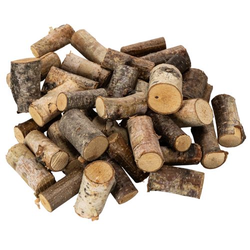 Decorative birch wood pieces with bark for crafts, 3cm, 300g buy online | Floristik24.ie