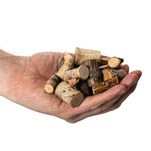 Decorative birch wood pieces with bark for crafts, 3cm, 300g | Floristik24.ie