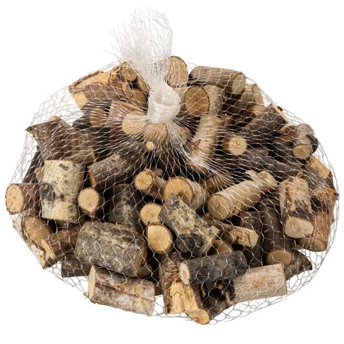 Decorative birch wood pieces with bark for crafts, 3cm, 300g | Floristik24.ie