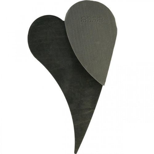 Floristik24 OASIS® Black Bioline® Floral Foam Heart Black H34cm 2 pcs