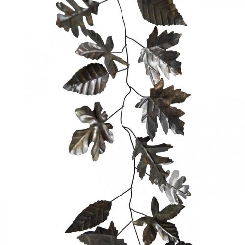 Product Wall decoration metal garland leaves brass L100cm W27cm