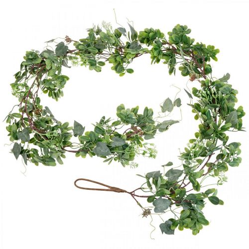 Floristik24 Leaf garland deco garland artificial plant green 180cm