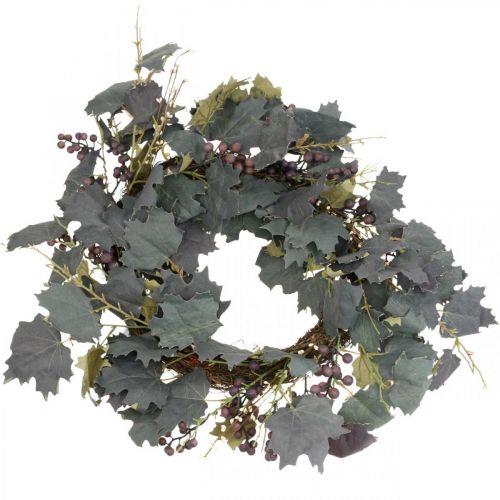 Product Decorative wreath of vine leaves and grapes Autumn wreath of vines Ø60cm