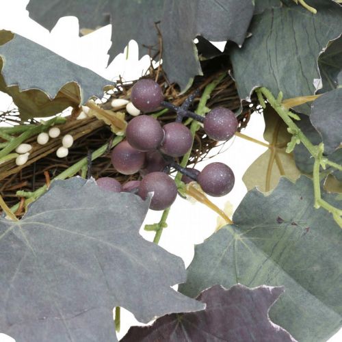 Product Decorative wreath of vine leaves and grapes Autumn wreath of vines Ø60cm