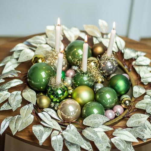 Floristik24 Wreath of leaves artificial champagne tip leaves Ø48cm