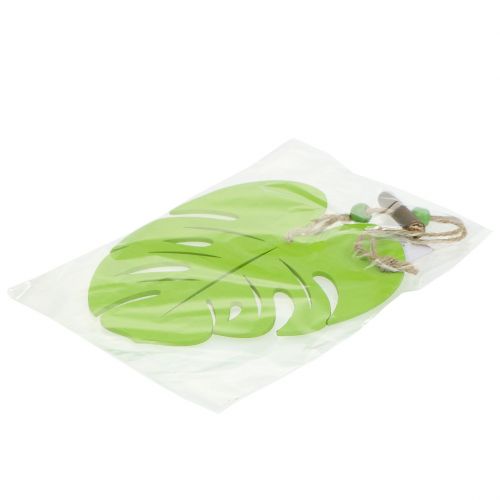Floristik24 Window decoration leaf to hang light green 14.5cm