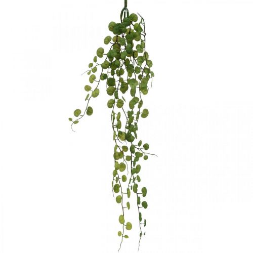 Hanging green plant artificial leaf hanger 5 strands 58cm