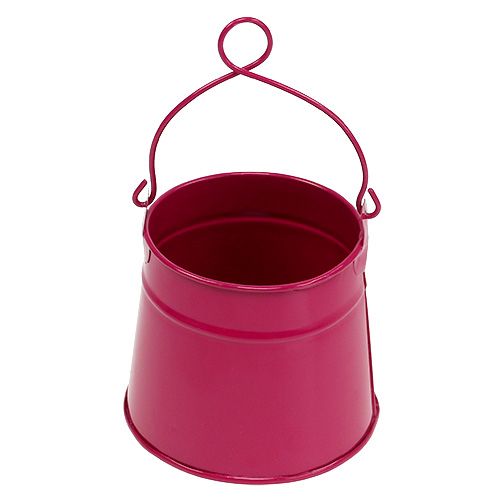Floristik24 Tin bucket pink Ø9cm H9cm