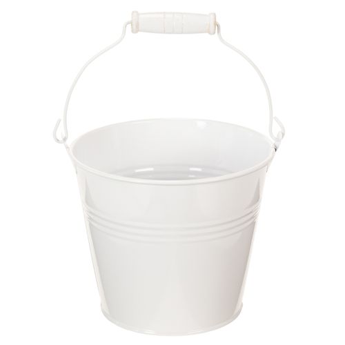 White tin buckets Ø14cm H12cm 6 pcs buy online | Floristik24.ie